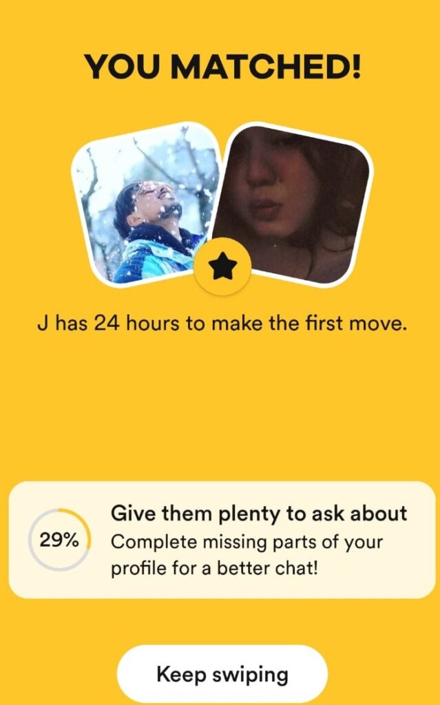 Bumble Free Swipe back