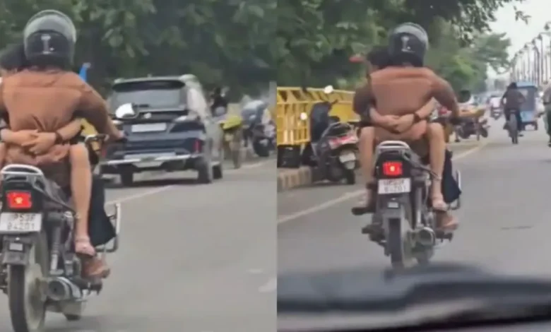 couple motorcycle viral video