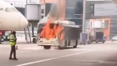 Delhi Airport bus fire