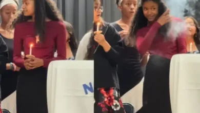 schoolgirl hair caught fire viral video